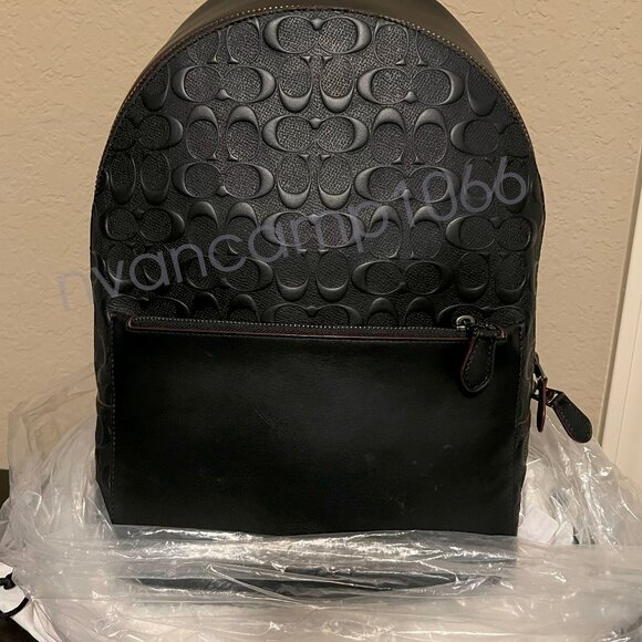 COACH Metropolitan Signature Soft Backpack Leather Black *new condition* - Picture 1 of 3
